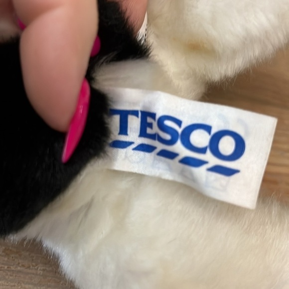 Tesco Plush Calico Kitten Cat Whiskers 12” Stuffed Animal Vintage - Picture 7 of 9